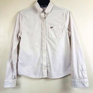 Hollister White Button Down Shirt/T-Shirt- Size Medium